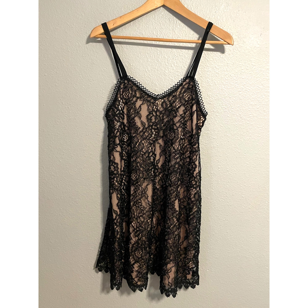 Jodi Kristopher Slip Dress Womens Small Black Lace Overlay Whimsigoth Party Y2K